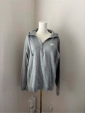 Nike Fleece grey quarter-zip hoodie (M)